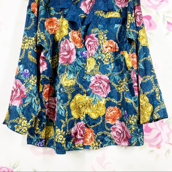 Vintage Victoria’s Secret Floral Button Down Pajama Top L - Picture 4 of 13